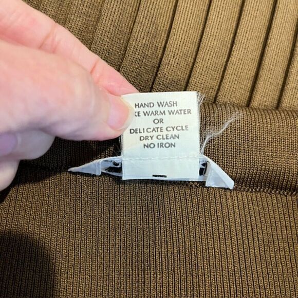 Exclusively Misook Vintage Golden Brown Pleated Skirt Pull On Size Medium - Picture 3 of 7